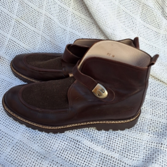 Via Spiga Wool.leather kisslock brown  chuka boots 9.5 - Picture 2 of 10